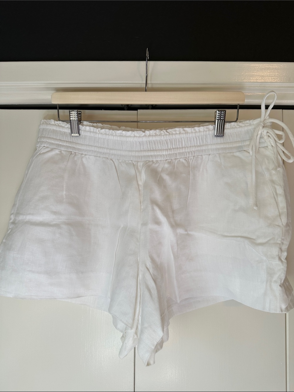 J Crew White Women's Linen Drawstring Shorts